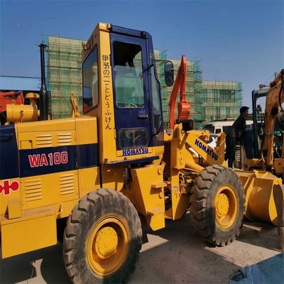 3톤 부하량 KOMATSU WA100 사용 된 바퀴 부하기 중장비 용품 상태