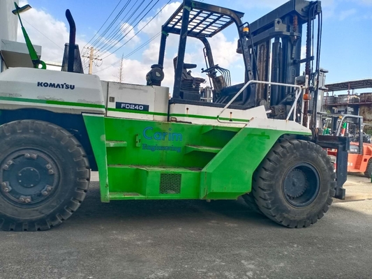 24000 KG 사용 된 KOMATSU 포크리프트 FD240 팔레트 올리는 트럭 수동 운영 24톤 트럭