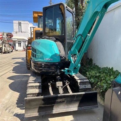 중고 Kobelco SK55SR 미니 발굴기 5.5 톤 사용된 객실 0-2000 근무 시간