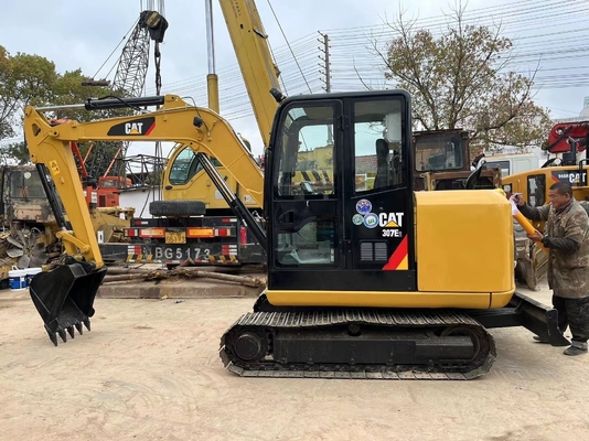 CAT 307E 중고용 미니 발굴기 7톤 우수한 상태 낮은 시간 수압 발굴기