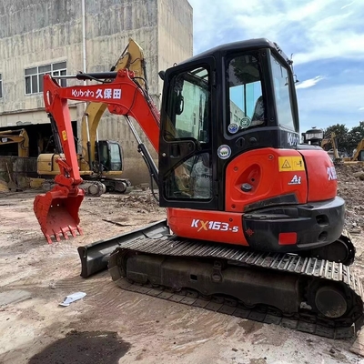 일본 오리지널 KUBOTA KX163 미니 발굴기 6톤 크롤러 건설 기계