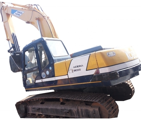 좋은 상태의 1.2m3 버킷 용량으로 사용 된 Kobelco SK200 크롤러 발굴기