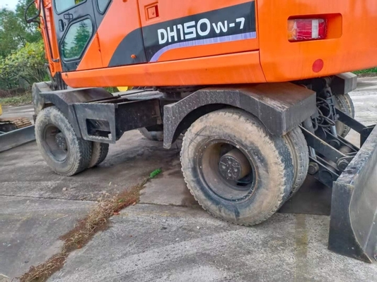 높은 작동 효율성 Doosan DH150W-7 일본 엔진으로 사용 된 트랙터 발굴기