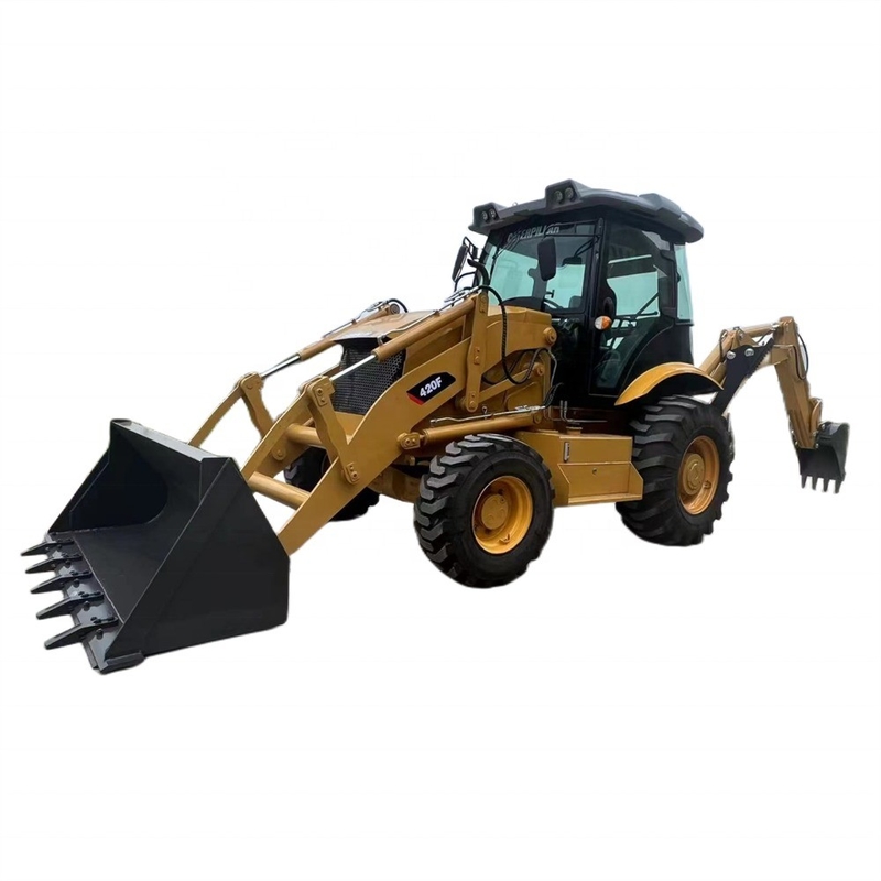 중고용 일본 오리지널 배크호 로더 사용 된 Caterpillar CAT 420F 가중 작업
