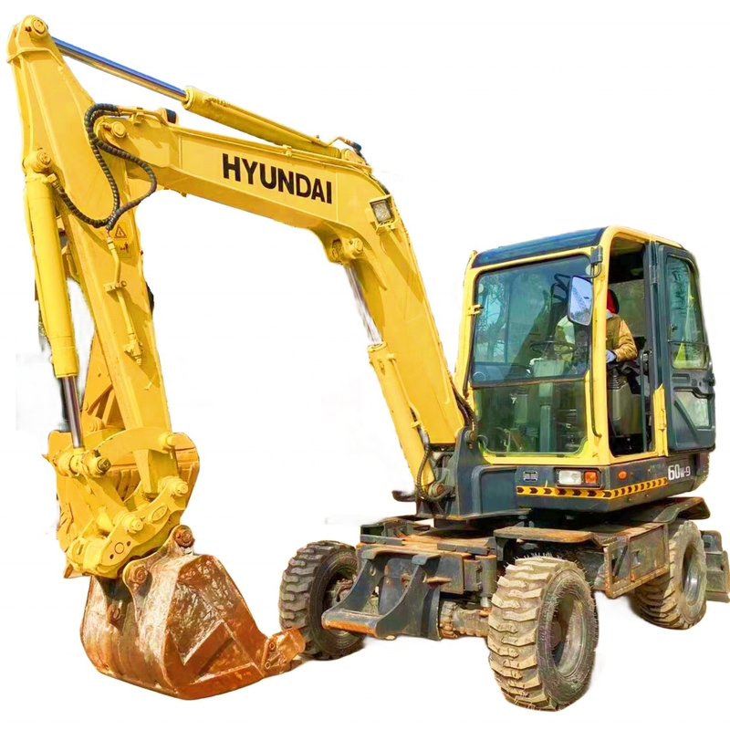 사용 된 KOREA HYUNDAI R60W-9 휠 발굴기 건설 프로젝트용 6톤 크롤러 발굴기